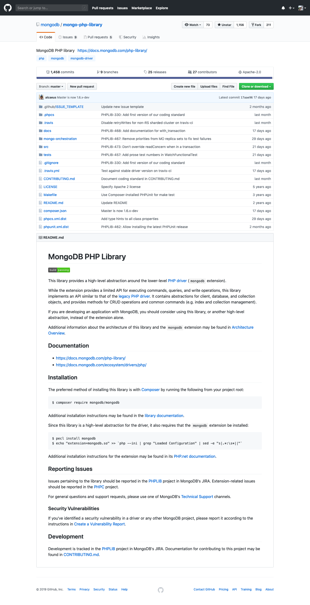 PHP MongoDB Library